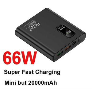 Cell Phone Power Banks 66W Super Fast Charging Power Bank 66W Portable 20000mAh Charger Digital Display External Battery Charger for iPhone J230217