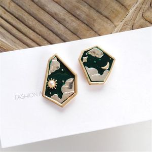 Stud Earrings Korean Fashion Geometric Creative Girl Cute Romantic Moon Clouds Pearl For Women Gifts Jewelry 2023Stud Effi22