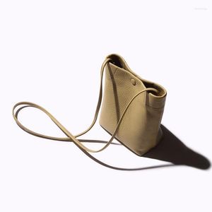 Вечерние сумки женская мода подлинная кожа Краткая милая сумка для ведра плечо винтажное телефонное телефоно