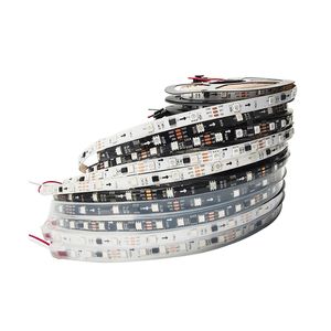 DC12V WS2812B RGB LED Strips Pixels مرنة أسود PCB كامل اللون LED Pixel Dream Coll