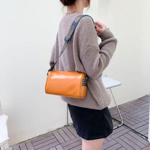 Akşam çantaları Kore moda trend sling yastık çapraz gövde çantaları ve çanta kadınlar için gerçek deri rahat vintage tote bayan omuz