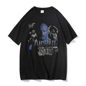 Austin Vintage Grafik Baskılı Tshirt Erkek Kadın % 100 Pamuk Tee Gömlek Erkekler Hip Hop Harajuku Tshirt Erkek Dövüş Spor T Shirt J230217