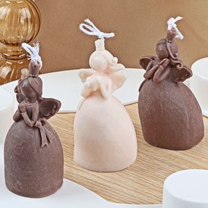 Cartoon de velas orando anjo silicone molde figura amor asas menina fazendo resina sabonete presentes de artesanato decoração de casa 230217