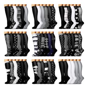 Sports Socks 56 Pairs Men and Women Compression Socks Circulation Recovery Varicose Veins Nursing Travel Running Hiking Sports Socks 230216