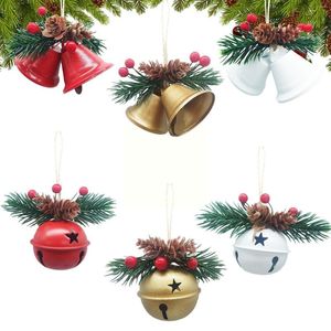 Party Supplies Christmas Gold Jingle Bells Pendant Tree Ornaments Decorations DIY Hanging 2023 Accessories Craft W9G7