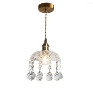 Lampy wiszące przemysłowe loft vintage światło LED szklane kryształ Lampa wisząca jadalnia domek oświetlenie Antique Droplight Luminaire