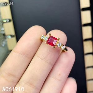 Cluster Rings KJJEAXCMY Fine Jewelry 925 Sterling Silver Inlaid Natural Ruby Gemstone Female Ring Support Detection Trendy