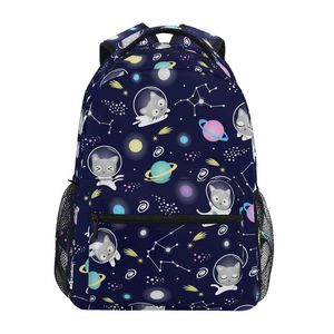 Geeignet für die Klassen 1-9 Kinder orthopädische Schule Rucksack Space Cat College-Schulbeutel für Jungen Mädchen Rucksäcke Kinder Satchel 300SS