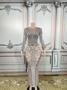 Scena noszona kobiety maxi długa sukienka rhinestone fringe oszałamiające wiertarki świetne sukienki gatsby