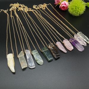 Colares pendentes Colar de pedra natural Reiki Jóias de energia feminina Lázuli Lazuli Amethyst Divination Gift