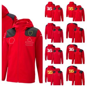F1 racing suit 2023 new red hooded sweater men's autumn and winter team suit