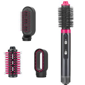 Versatile Electrical Curling Iron with Comb Styler and One Step Volumizer Hair Straightener Curler Roller Hot Air Styling Brush