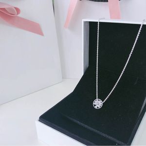 Collana da donna con albero genealogico scintillante per Pandora Autentici gioielli da sposa in argento sterling per donne Collane con maglie firmate regalo fidanzata con scatola originale