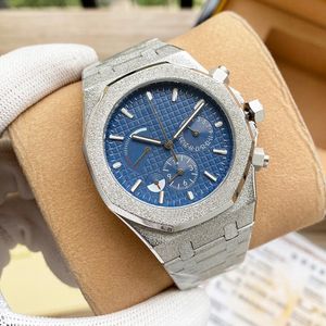 MENS Titta p￥ alla ringer som arbetar kvarts timing klockor 41 mm aff￤rs armbandsur montre de luxe fritidshandledsklocka