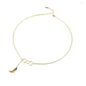 Choker minimalistisk personlig rostfritt stål högklackade skor hänge halsband för kvinnor elegant fin smyckespresent