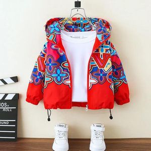 L300 kids designer jacket Windbreaker baby boy girl spring jackets red print hooded children coat