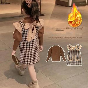 Clothing Sets Winter Toddler Clothes For Girls Sleeveless Dress And Turtleneck Sweater Thick Velvet 2PCS Chidlren Outfits 8