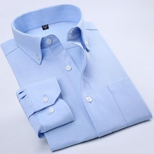 Camisas de vestido masculinas 2023 Moda Men shirt Casual Factory Oxford Spinning Business Solid Color