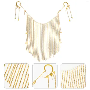 Curtain Face Chain Tassel Cover Masquerade Jewelrywomen Crystal Gold Rhinestone Cosplay