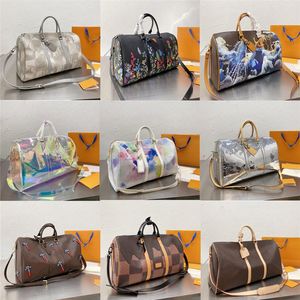 Top Design Duffel Bags Men's and Women's Messenger Bag Handbag Letter Lattice Ink Transparent Sports Style On business t262G