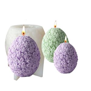 Candles Egg Flower Ball Candle Silicone Mold Five-petal Oval Aromatherapy Gypsum Resin Ice Baking Home Decor Wedding Gifts 230217