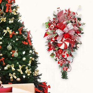 装飾的な花冬のクリスマスティアドロップスワグ結婚式の屋外の屋内休日の装飾のための弓