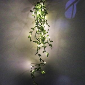 Strängar 2m 3m 5m 10 m LED -strängljus RGB grön blad Garland Vine Fairy Lights 5V Batteri Box Power Christmas Wedding Party Decoration