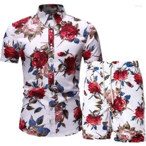 Men's Sweaters High Quality Summer Men Hawaiian Sets Leopard Print Short Sleeve Button Shirt Beach Shorts Holiday Mens Two Piece Suit