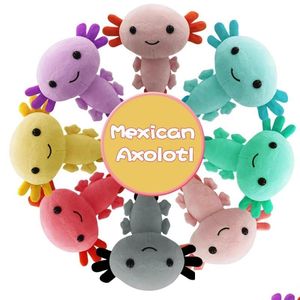 Fyllda plyschdjur söta djur axolotl leksak docka plysch ppos plyschsoft pillowtoy barn rum säng dekoration leksaker barn gåvor d dhomj