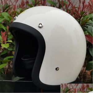 Motorcycle Helmets Co 500Tx Retro Vintage Helmet Chopper Bobber Cafe Racer Japanese Style Half Face Light Weight Fiberglass Drop Del Dhyp1