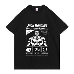 Camisetas masculinas baki the grappler mangá gráfico impressão tshirt mens hanma yujiro japonês anime t camisetas tops anime homem algodão camiseta de manga curta j230217