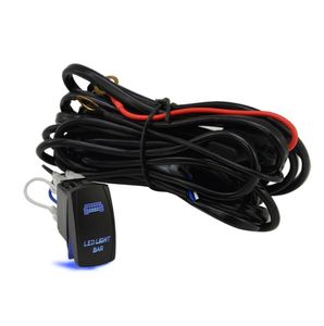 Andra belysningssystem Universal 14Awg Blue LED Light Bar Onoff Switch Wiring Harness Kit 12V 40A Reläsäkringsuppsättning för bilbil Can4270911