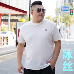 Men's T Shirts Oversize Ice Silk T-shirt Summer Fattening Hollowed Out Short Sleeve Fat Guy Oversized Fitness ShirtMen's