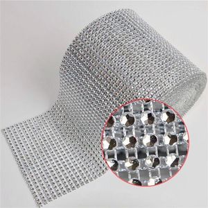 Fiori decorativi 1 pz 900 cm 12 cm Bling Diamond Mesh Trim Wrap Cake Roll Nastri di cristallo con strass Regalo di anno di Natale Decorazioni di nozze