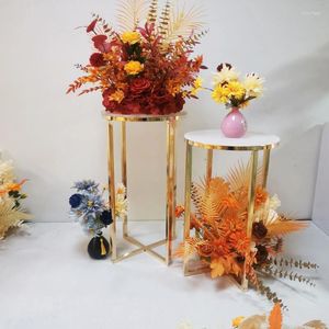 Vazolar Altın Metal Çiçek Düğün Masa Centerpieces Yol Kurşun Raf Etkinlik Partisi Ev Dekorasyon Sahibi