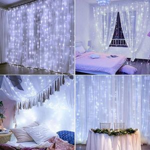 Strings Cool White LED Curtain String Lights Christmas Fairy Garland Outdoor Home For Wedding Party Garden Patio Decoration