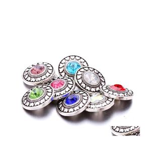 Takılar Basit Kalpler Rhinestone Snap Button Kadın Mücevher Bulguları 18mm Metal Çıtçıt Düğmeleri Diy bileklik mücevherleri toptan drop de dhafc