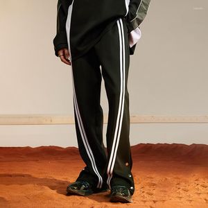 Men's Pants Racing Stripe Splice Loose Casual Straight Fashion Button Sweatpants