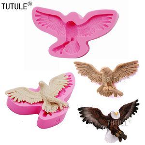 Bakningsformar Bald Eagle Silicone Gummi Flexibel mat Säker mögelharts Clay Fondant Chocolate Soap Silicone Jewelry Making Mold 230217