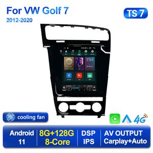 VW Volkswagen Golf için Tesla Type için 2 Din Carplay Stereo Oyuncu Araba DVD Radyo Android 11