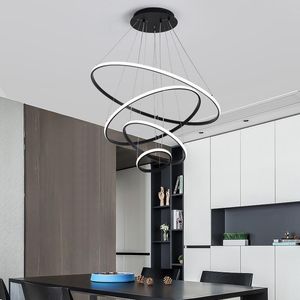 Lampade a sospensione Moderne luci a led per sala da pranzo Soggiorno Bianco / Nero / Caffè Lampada nordica Lampadario Moderno Lustre LampPendant