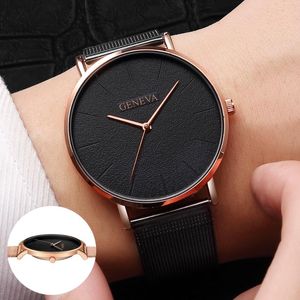 Wristwatches Women's Fashion Watch Rose Gold 2023 Women Mesh Belt Ultra-thin Relojes Para Mujer Luxury Reloj