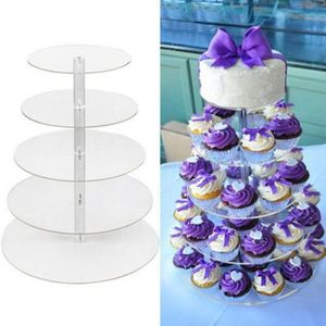 Andra evenemangsfestleveranser 3/4/5/6 Tier Akrylbröllopstårta Stand Crystal Cup Cake Display Shelf Cupcake Holder Plate Birthday Party Decoration Stands 230217