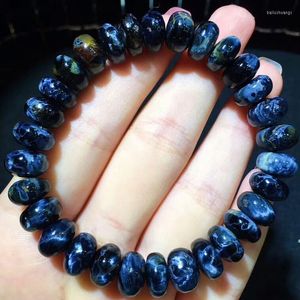 Strand Genuine Natural Blue Pietersite Namibia 10.5mm Abacus Beads Bracelet Powerful Reiki Stretch Crystal Certificate