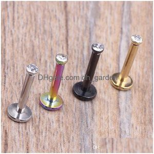 Labret Lip Piercing Jewelry 16G Clear Tragus Helix Bar 2Mm Gem Stainless Steel Labret Rings Stud Cartilage Ear Body Drop Del Dhgarden Dhh5I