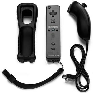 2-i-1 trådlösa fjärrspelkontroller Joystick vänster och höger kontroll för Nintendo Wii GamePad Silicone Case Motion Sensor Dropshipping