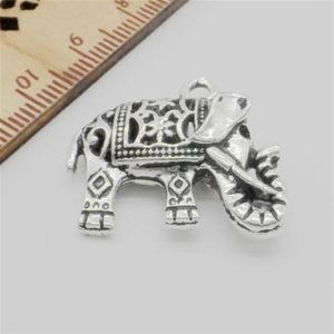 50 stks Tibetaanse zilveren Lucky Elephants Charms Hangers voor sieraden maken 25x21mm295v289t