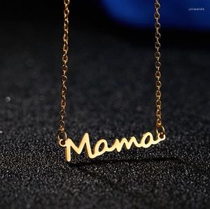 Naszyjniki wiszące litery mama Naszyjnik dla kobiet Rose Gold Sliver Kolor Mom Choker Fashion Obroźnia Biżuteria Matki Prezenty 2023