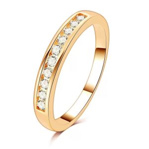 Anelli di moda Luxury Party Ladies Lovers Wedding Diamond Ring Diamond Anello 18K Rose Gold Engagement Zirconia Anel Anillo taglia 6,7,8,9 per donne