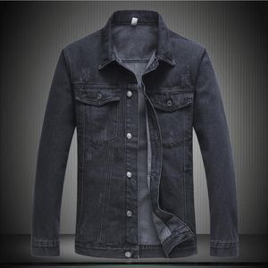 Men's Jackets Black Quality Very Good Men Denim Bomber 2023 Single Breasted Jean Outerwear Coats 5XL 6XL 7121Men's